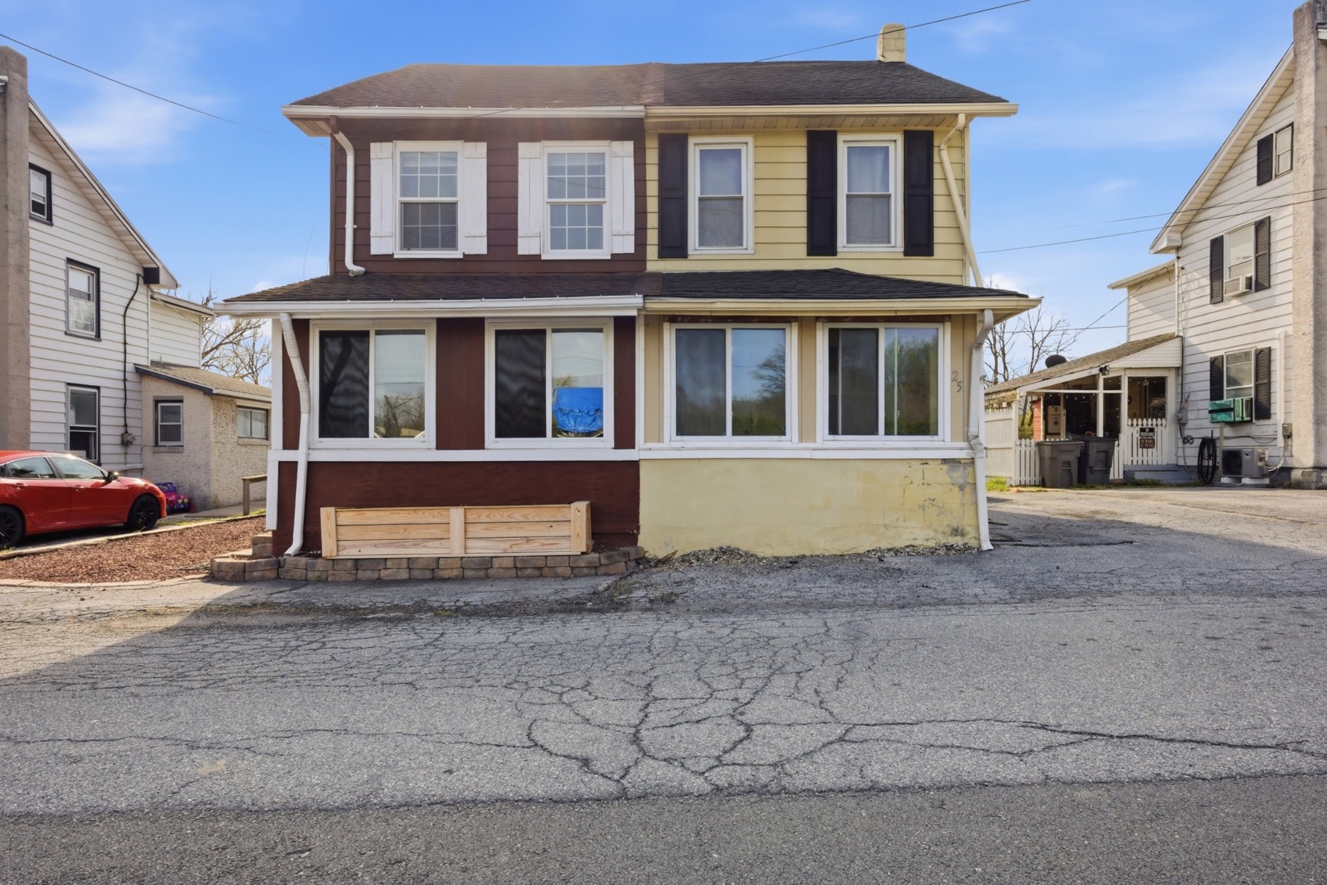 Front exterior of 23 Seyfert Drive and the adjoining home
